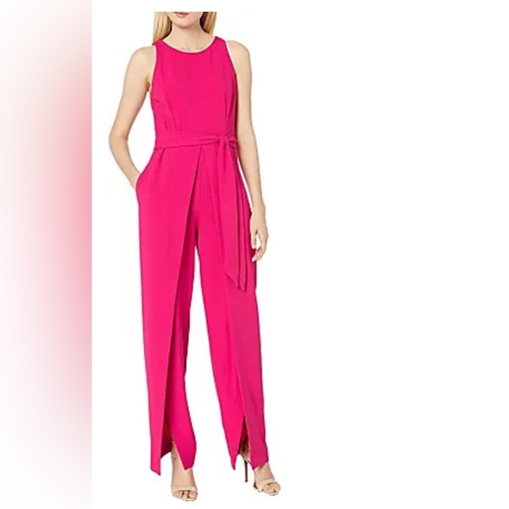 ❤️❤️ Nine West hot pink Flyaway Leg Belted Jumpsuit Size Small ❤️